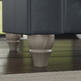 Everett Leather Armchair Navy Washed Oak Feet from Roseland Furniture