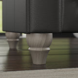 Everett Leather Armchair Raven Washed Oak Feet from Roseland Furniture
