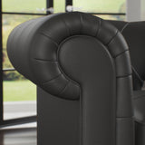 Everett Leather Armchair Raven Walnut Feet from Roseland Furniture