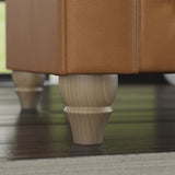 Everett Leather Armchair Saddle Walnut Feet from Roseland Furniture