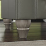 Everett Leather Armchair Stone Grey Washed Oak Feet from Roseland Furniture