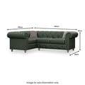Everett LH Leather Corner Sofa Green Washed Feet from Roseland Furniture