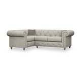 Everett LH Leather Corner Sofa Cloud Washed Feet from Roseland Furniture
