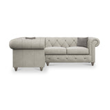 Everett LH Leather Corner Sofa Cloud Washed Feet from Roseland Furniture