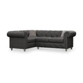 Everett LH Leather Corner Sofa Raven Washed Feet from Roseland Furniture