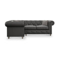 Everett LH Leather Corner Sofa Raven Washed Feet from Roseland Furniture