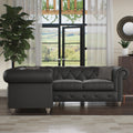 Everett LH Leather Corner Sofa Raven Washed Feet from Roseland Furniture