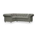 Everett LH Leather Corner Sofa Stone Grey Washed Feet from Roseland Furniture