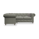 Everett LH Leather Corner Sofa Stone Grey Washed Feet from Roseland Furniture