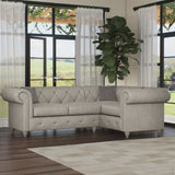 Everett RH Leather Corner Sofa Cloud Washed Feet from Roseland Furniture