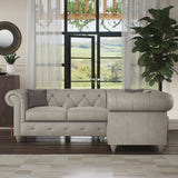 Everett RH Leather Corner Sofa Cloud Washed Feet from Roseland Furniture