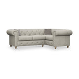 Everett RH Leather Corner Sofa Cloud Walnut Feet from Roseland Furniture