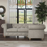 Everett RH Leather Corner Sofa Cloud Walnut Feet from Roseland Furniture