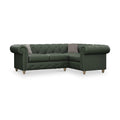 Everett RH Leather Corner Sofa Green Walnut Feet from Roseland Furniture