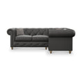 Everett RH Leather Corner Sofa Raven Walnut Feet from Roseland Furniture