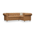 Everett RH Leather Corner Sofa Saddle Walnut Feet from Roseland Furniture