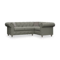 Everett RH Leather Corner Sofa Stone Grey Washed Feet from Roseland Furniture