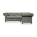 Everett RH Leather Corner Sofa Stone Grey Washed Feet from Roseland Furniture