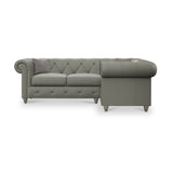 Everett RH Leather Corner Sofa Stone Grey Washed Feet from Roseland Furniture