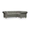 Everett RH Leather Corner Sofa Stone Grey Walnut Feet from Roseland Furniture
