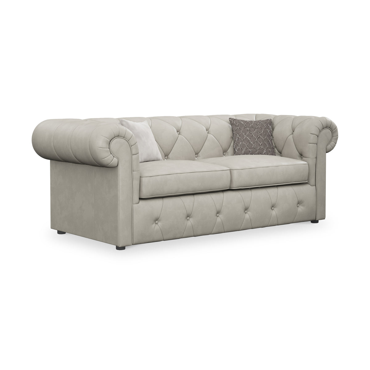Everett 3 Seater Leather Sofa Bed Cloud from Roseland Furniture