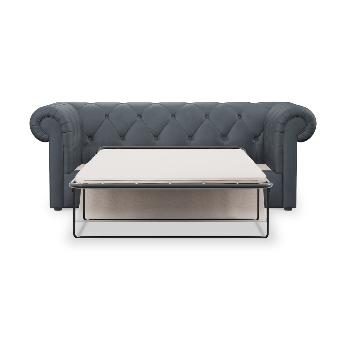 Everett Leather 3 Seater Sofa Bed Navy from Roseland Furniture