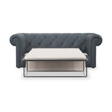 Everett Leather 3 Seater Sofa Bed Navy from Roseland Furniture