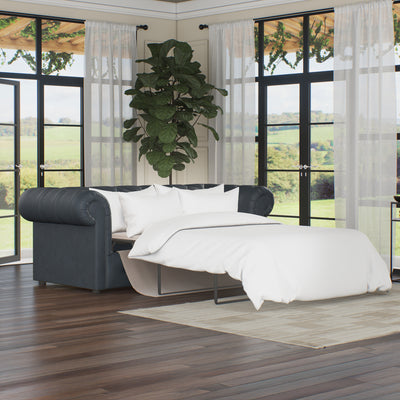 Everett Leather 3 Seater Sofa Bed