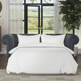 Everett Leather 3 Seater Sofa Bed Navy from Roseland Furniture
