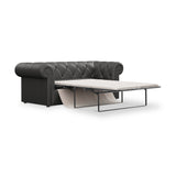 Everett Leather 3 Seater Sofa Bed Raven from Roseland Furniture