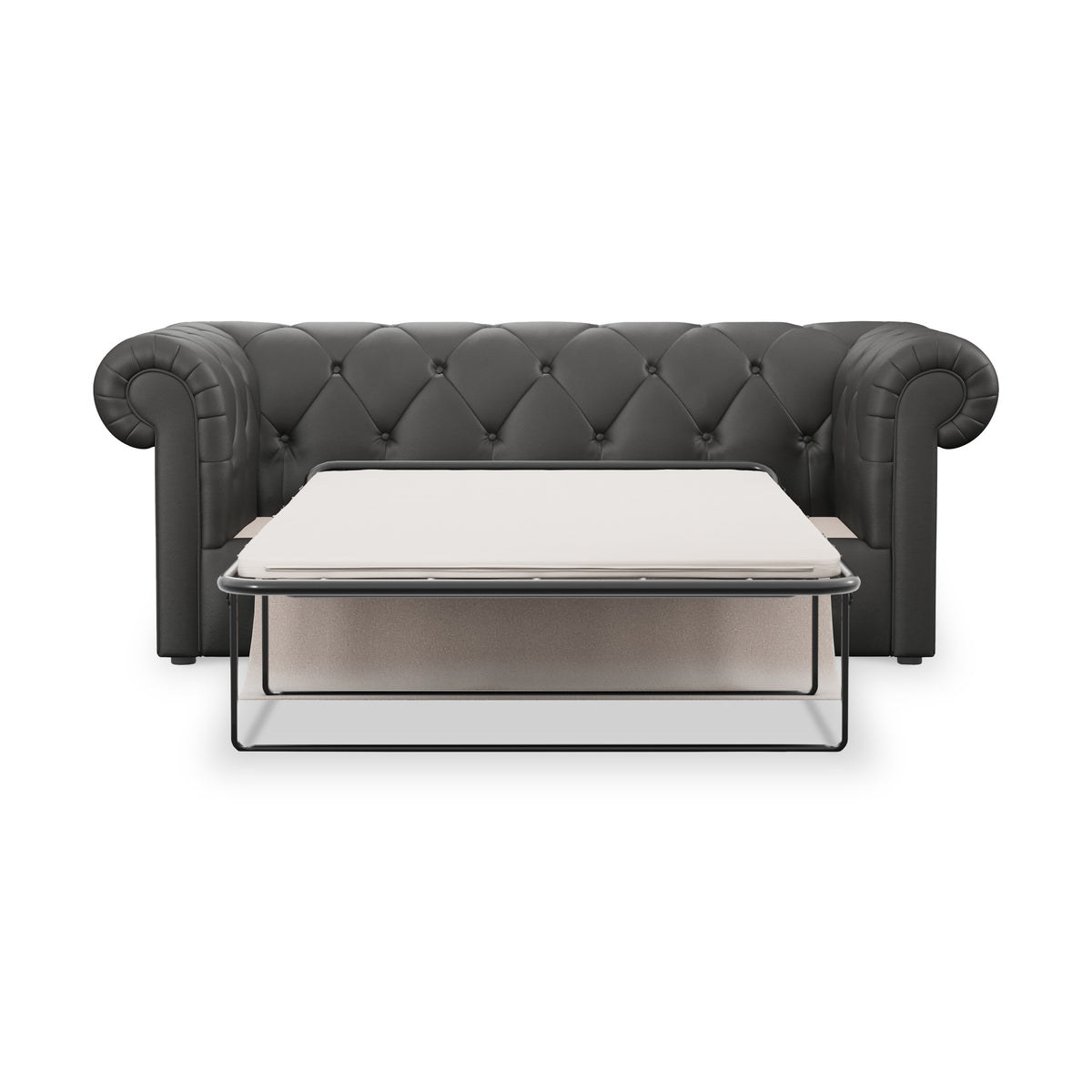 Everett Leather 3 Seater Sofa Bed Raven from Roseland Furniture