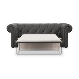 Everett Leather 3 Seater Sofa Bed Raven from Roseland Furniture