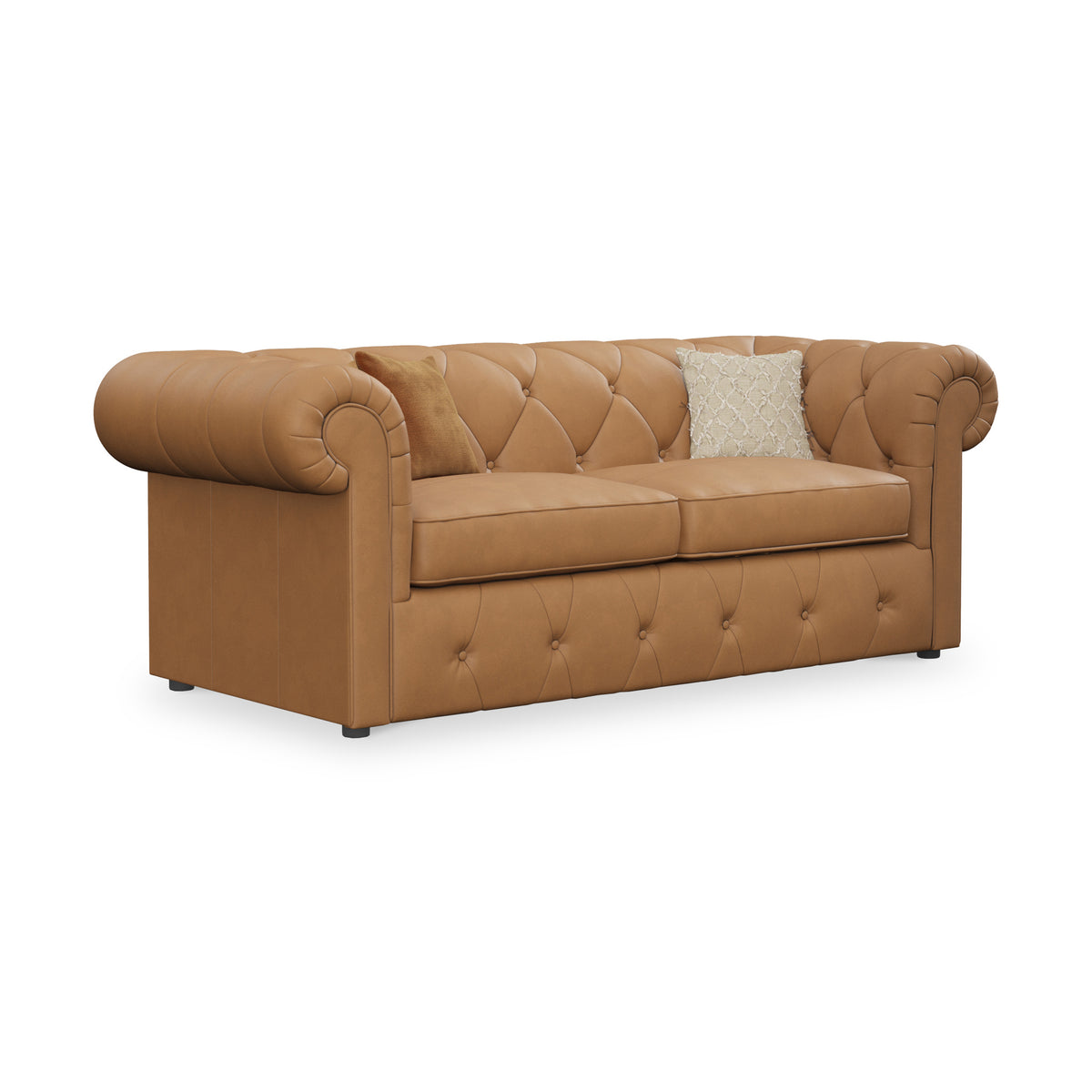 Everett Leather 3 Seater Sofa Bed Saddle from Roseland Furniture