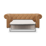 Everett Leather 3 Seater Sofa Bed Saddle from Roseland Furniture