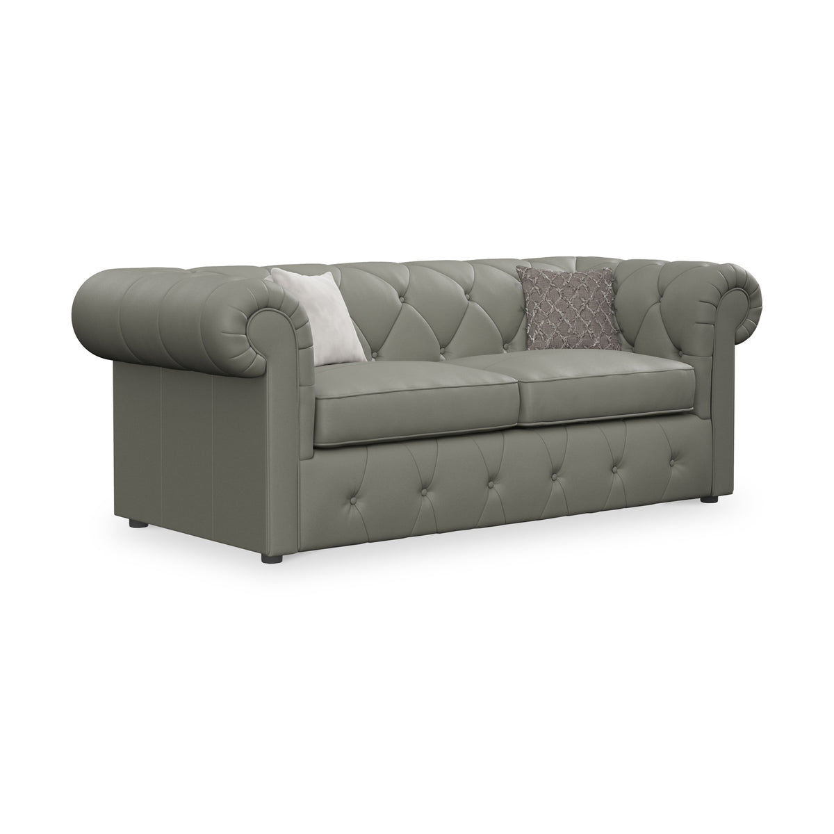 Everett Leather 3 Seater Sofa Bed Stone Grey from Roseland Furniture