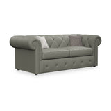 Everett Leather 3 Seater Sofa Bed Stone Grey from Roseland Furniture