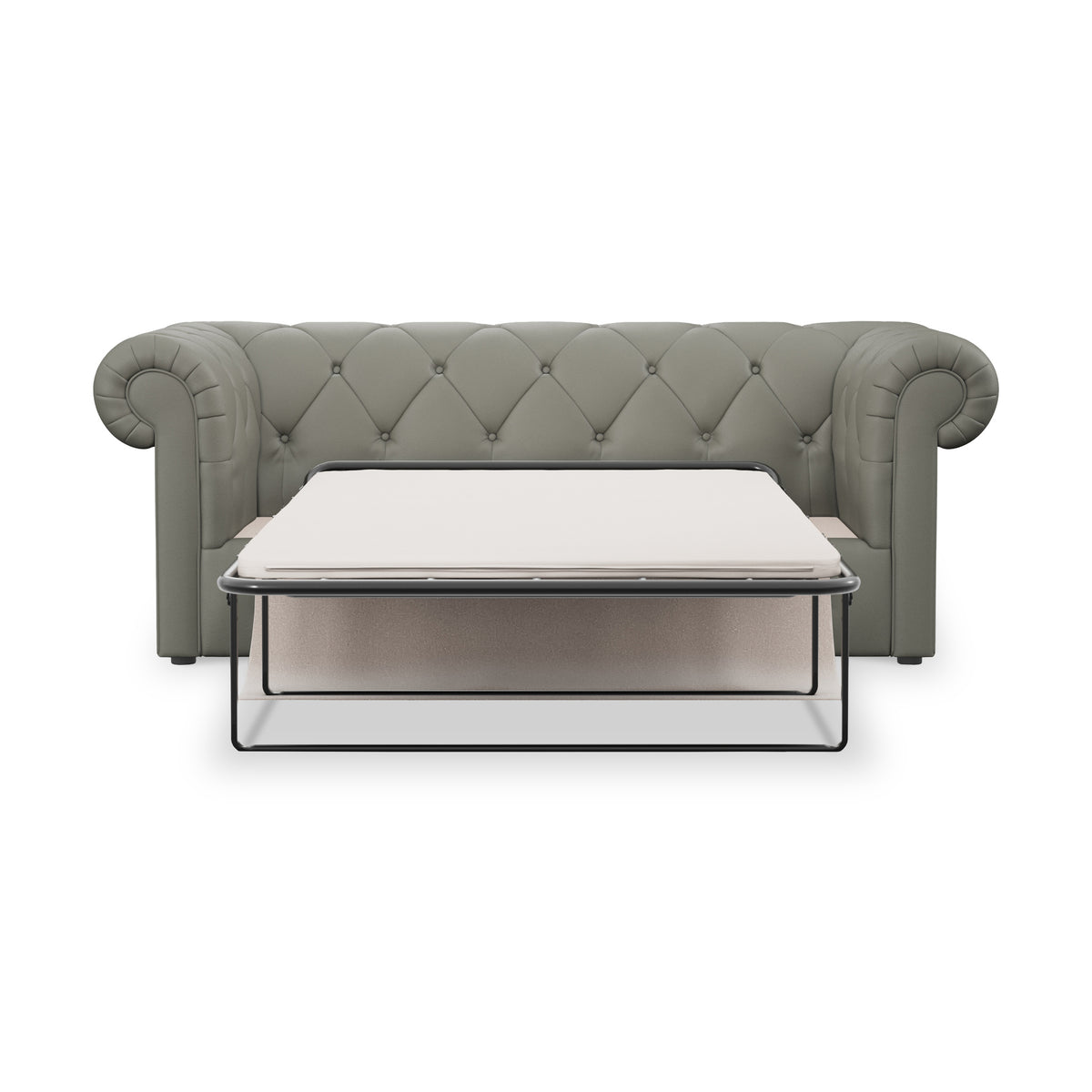 Everett Leather 3 Seater Sofa Bed Stone Grey from Roseland Furniture
