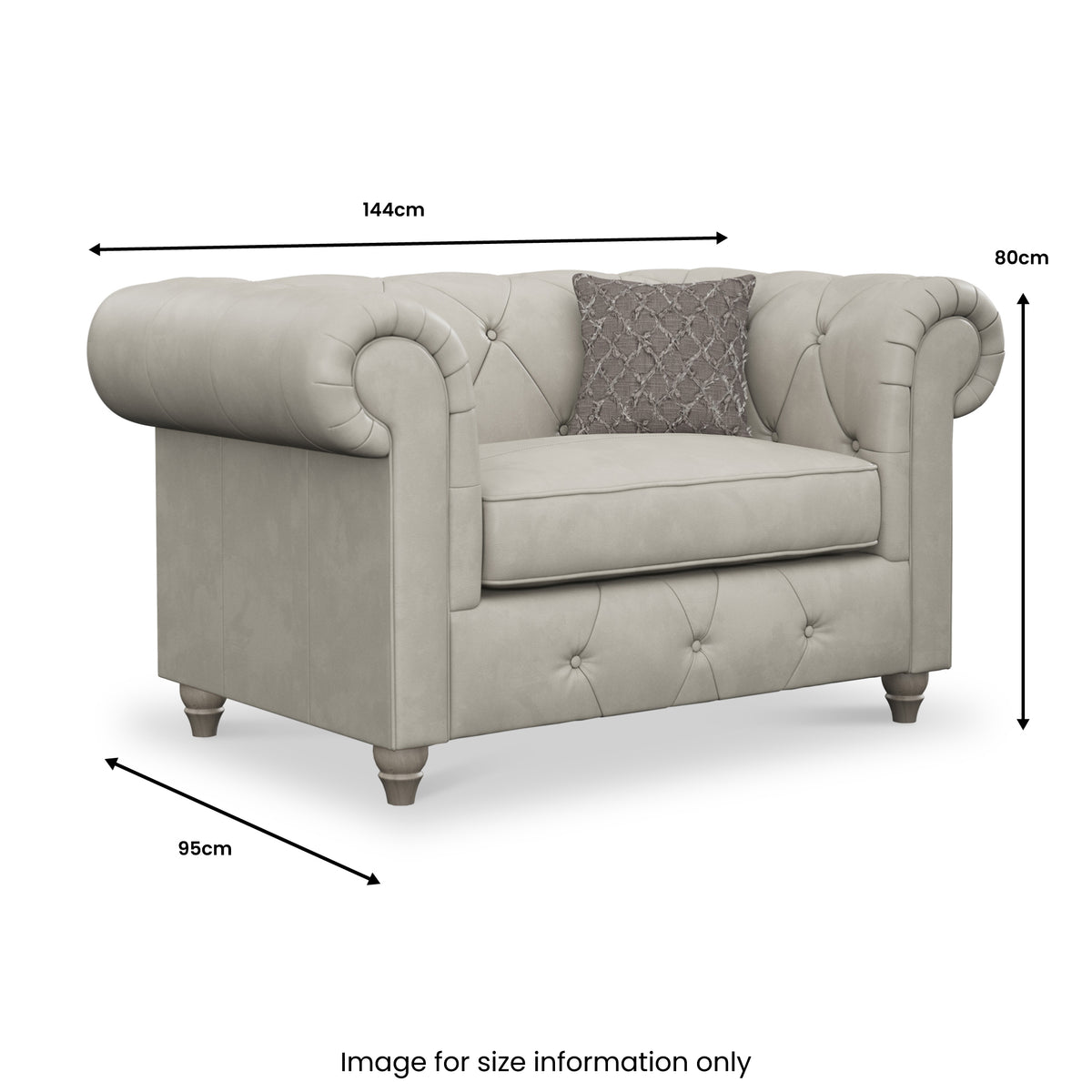 Everett Leather Snuggle Chair Dimensions
