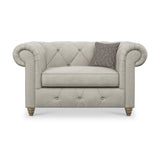 Everett Leather Snuggle Chair Cloud Walnut Feet from Roseland Furniture