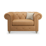 Everett Leather Snuggle Chair Saddle Washed Feet from Roseland Furniture