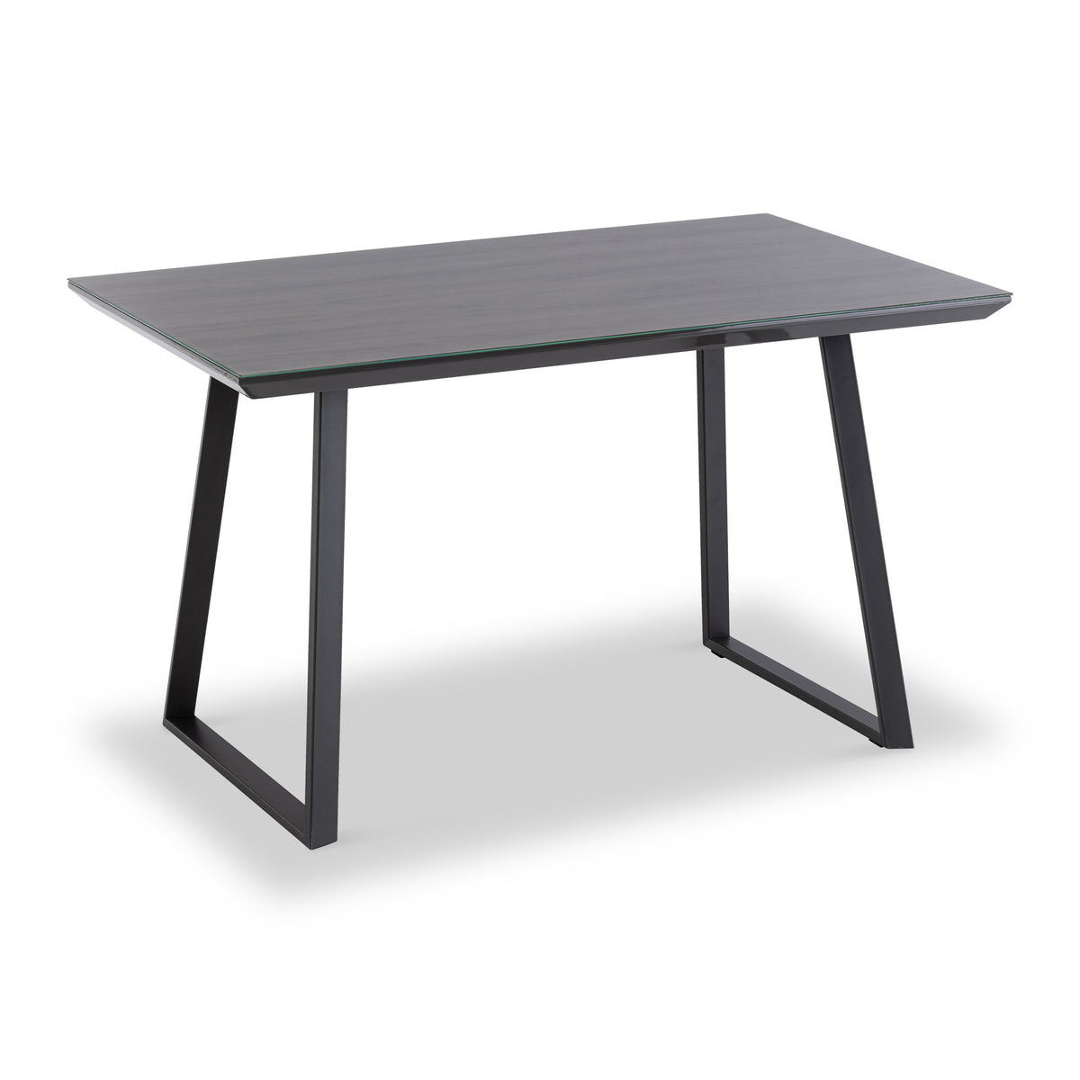 Virgo Grey Oak with Glass Top 120cm Dining Table from Roseland Furniture