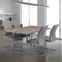 Virgo Grey Oak with Glass Top 120cm Dining Table for dining room