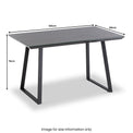Virgo Grey Oak with Glass Top 120cm Dining Table