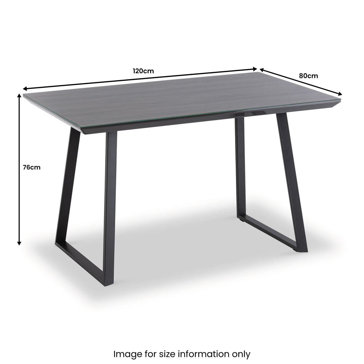 Virgo Grey Oak with Glass Top 120cm Dining Table