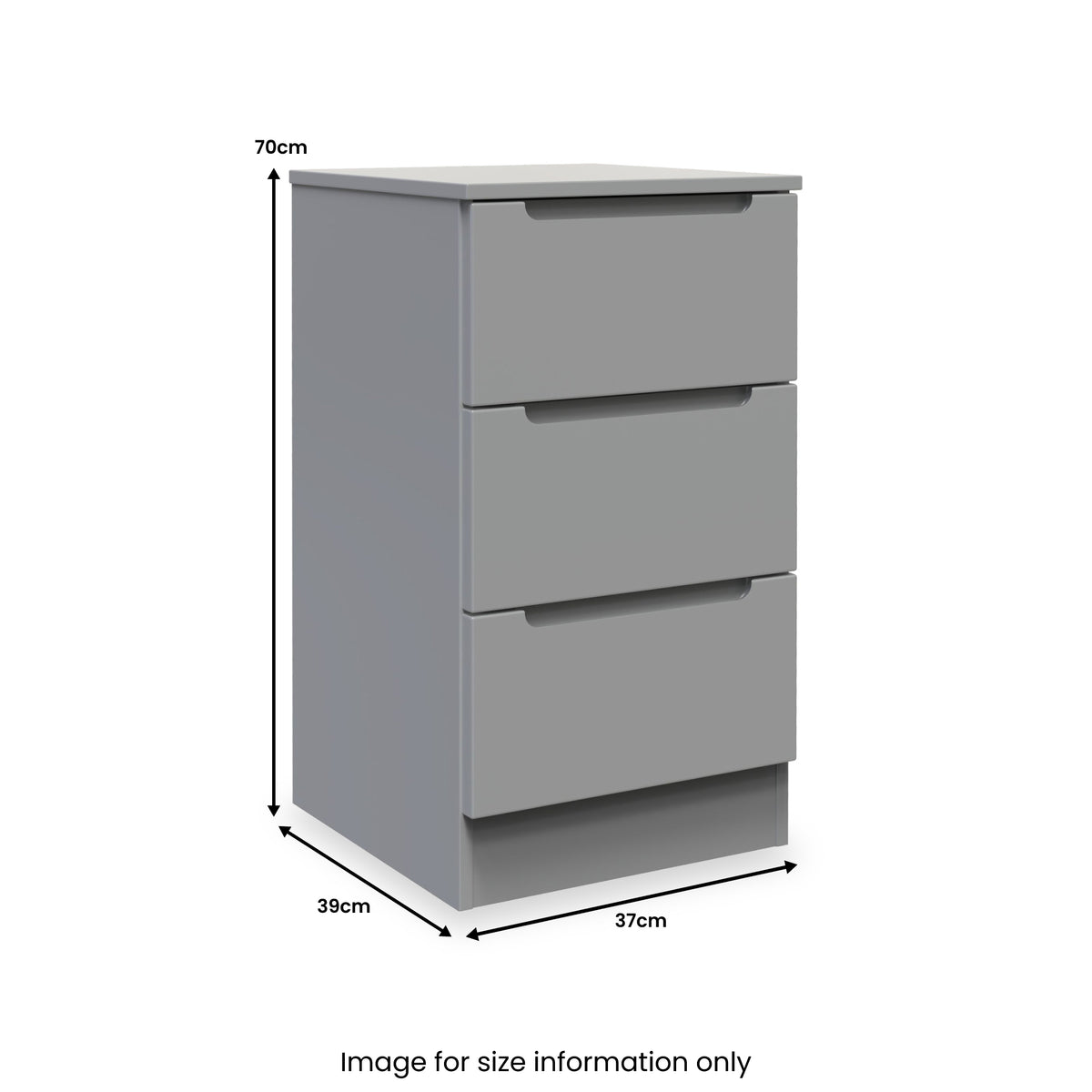 Henshaw 3 Drawer Bedside Table Dusk Grey from Roseland Furniture