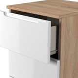 Henshaw 3 Drawer Bedside Table White Oak from Roseland Furniture