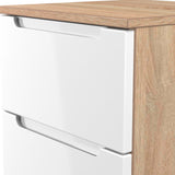 Henshaw 3 Drawer Bedside Table White Oak from Roseland Furniture
