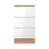 Henshaw 3 Drawer Bedside Table White Oak from Roseland Furniture