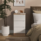 Henshaw 3 Drawer Bedside Table White Oak from Roseland Furniture