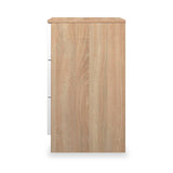 Henshaw 3 Drawer Bedside Table White Oak from Roseland Furniture